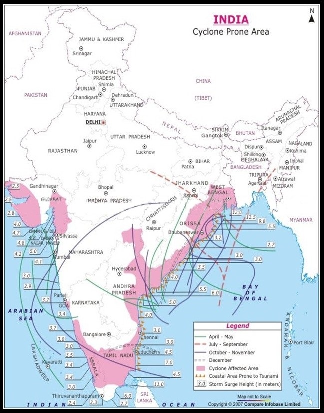 Tropical Cyclones during Summer in India