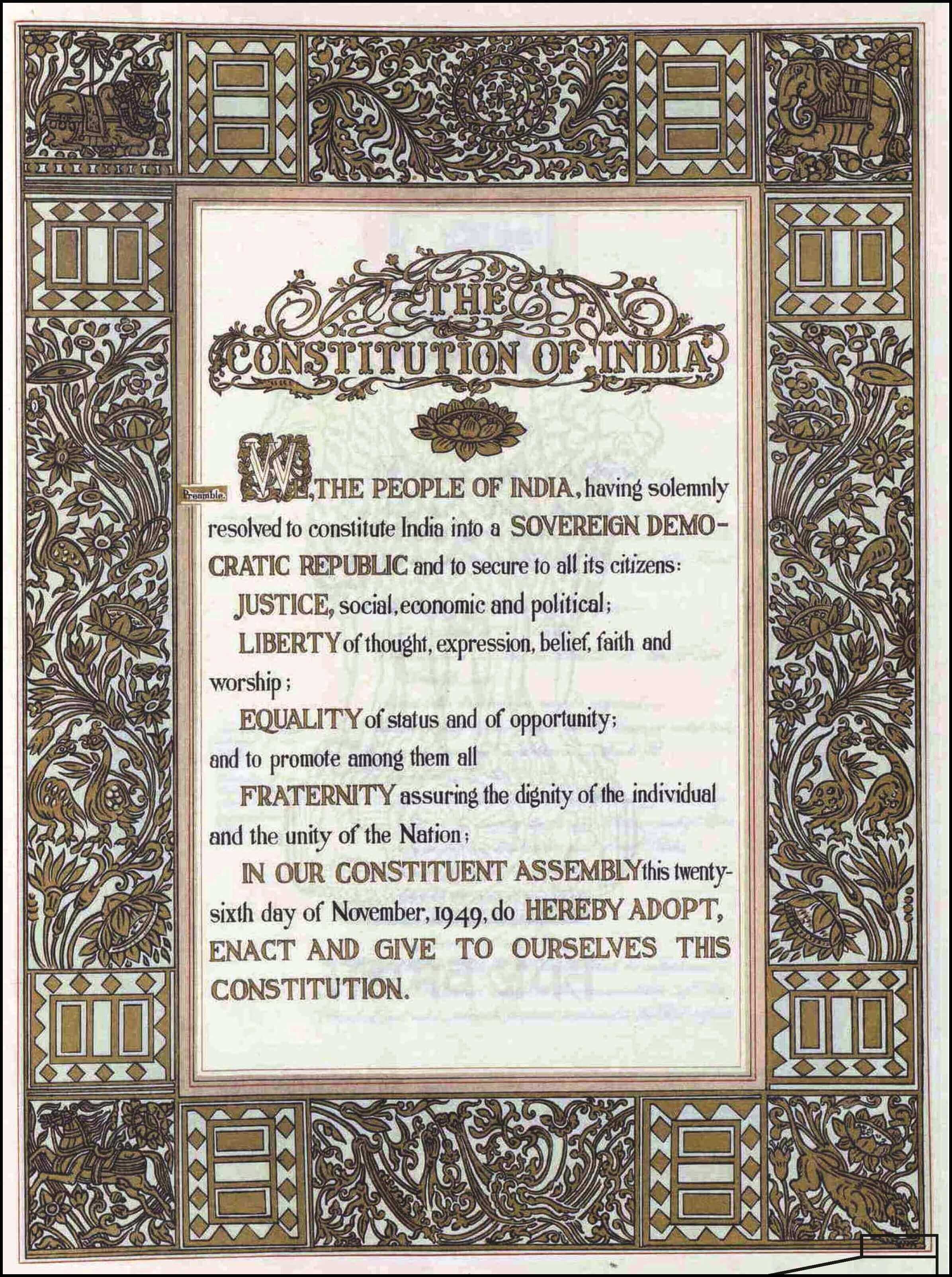 Preamble of the Constitution of India, Preamble of Indian Constitution, Notes on Indian Polity, Studywrap.com