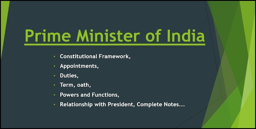 Explain The Role Of Prime Minister Of India