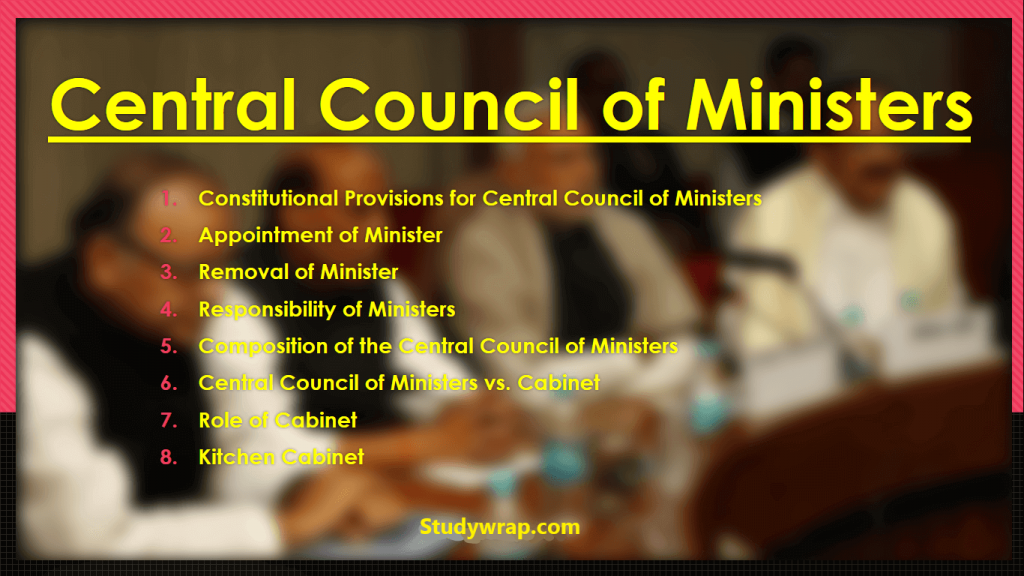 Central Council of Ministers Function etc. Study Wrap