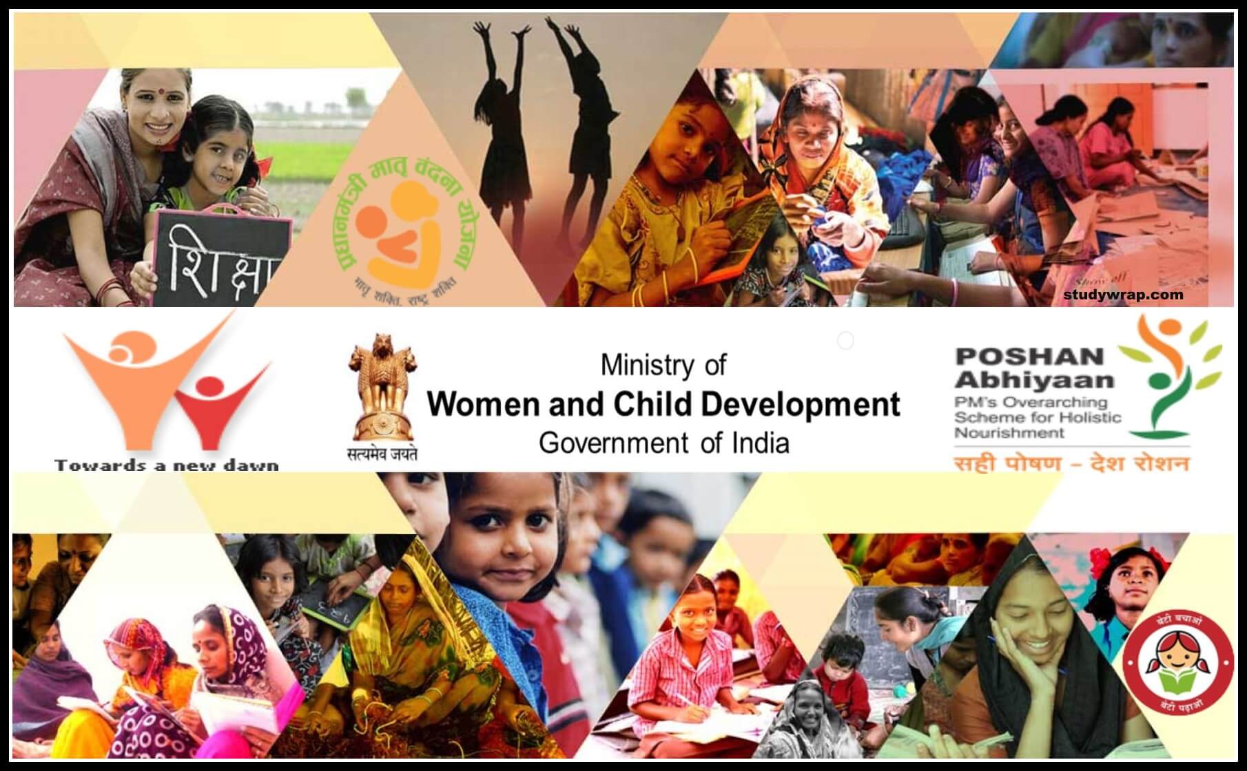 Ministry of Women & Child Development Schemes, INTEGRATED CHILD DEVELOPMENT SERVICES, Beti Bachao, Beti Padhao, UJJAWALA, NIRBHAYA, SWADHAR Greh, Women Helpline Scheme...
