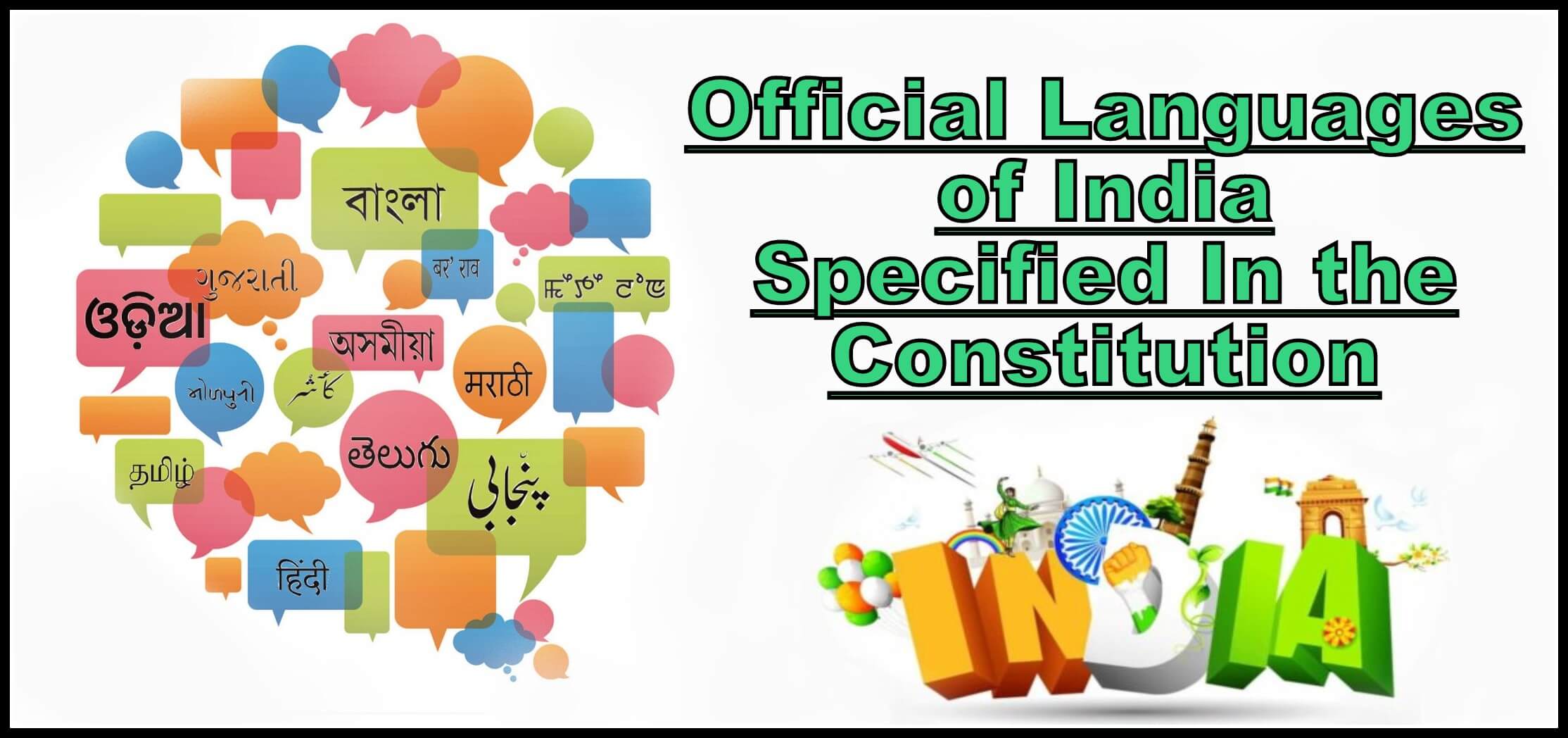 Official Languages Of India Specified In The Constitution 