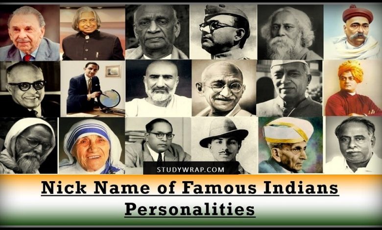 Nick Name of Famous Indians Personalities, Famous Personality of India with Nicknames, General knowledge notes, India and the World