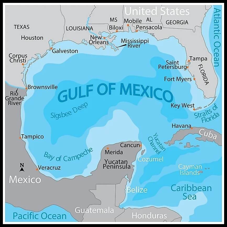 Gulf of Mexico, Mexican Gulf, Gulfs in the World